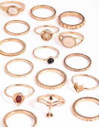 Antique Gold Etched Boho 24-Pack Rings - link has visual effect only