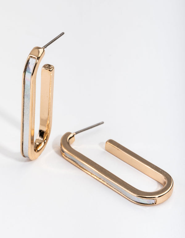 Gold Holographic Hoop Earrings