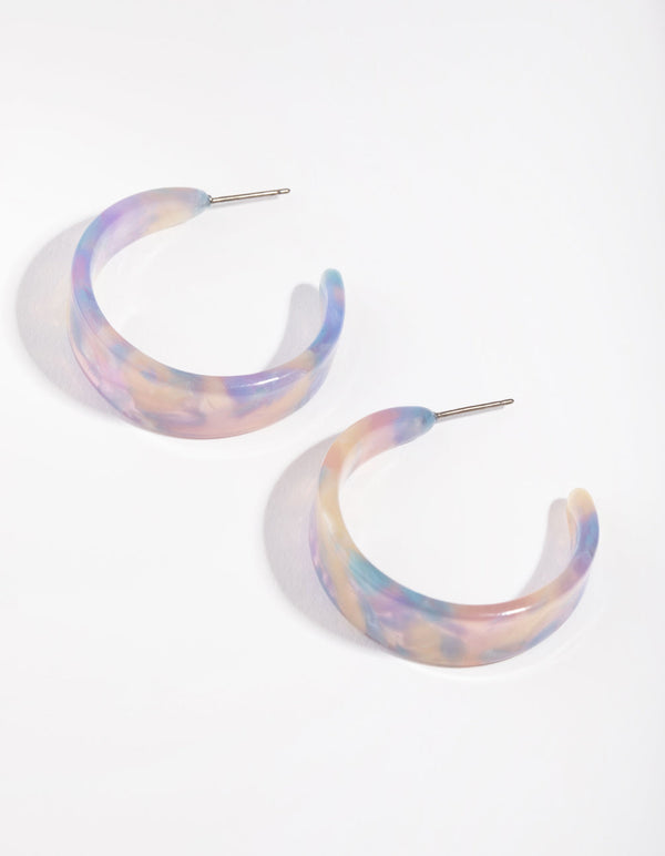 Kolczyki koła z akrylu wielokolorowe