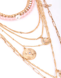 Gold Tassel Pendant 8-Row Necklace - link has visual effect only