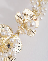 Gold Pearl and Flower Alice Band - link has visual effect only