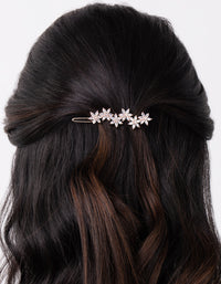Rose Gold Cubic Zirconia Flower Clip - link has visual effect only