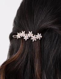 Rose Gold Cubic Zirconia Flower Clip - link has visual effect only