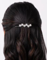 Silver Cubic Zirconia Flower Clip - link has visual effect only