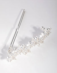 Silver Cubic Zirconia Flower Clip - link has visual effect only