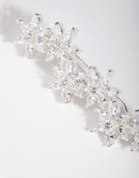 Silver Cubic Zirconia Flower Clip - link has visual effect only