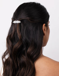 Silver Cubic Zirconia Multi Laurel Clip - link has visual effect only
