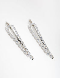 Silver Cubic Zirconia Marquis 2-Pack Clips - link has visual effect only