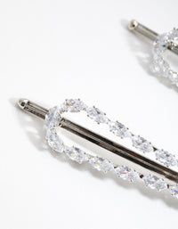 Silver Cubic Zirconia Marquis 2-Pack Clips - link has visual effect only