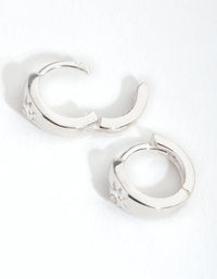 Sterling Silver Miniature Starburst Huggie Earrings - link has visual effect only