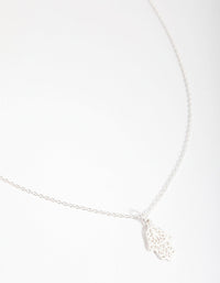 Sterling Silver Hamsa Hand Necklace - link has visual effect only