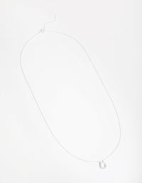 Sterling Silver Mini Pave Horseshoe Necklace - link has visual effect only