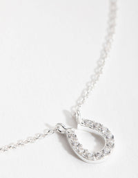 Sterling Silver Mini Pave Horseshoe Necklace - link has visual effect only