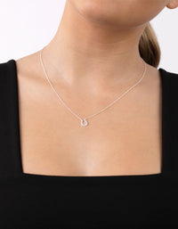 Sterling Silver Mini Pave Horseshoe Necklace - link has visual effect only