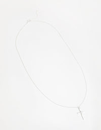 Sterling Silver Diamond Cut Cross Necklace - link has visual effect only