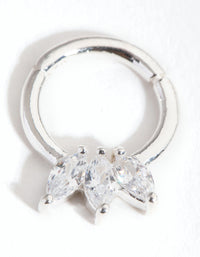 Sterling Silver Marquise Clicker Ring - link has visual effect only