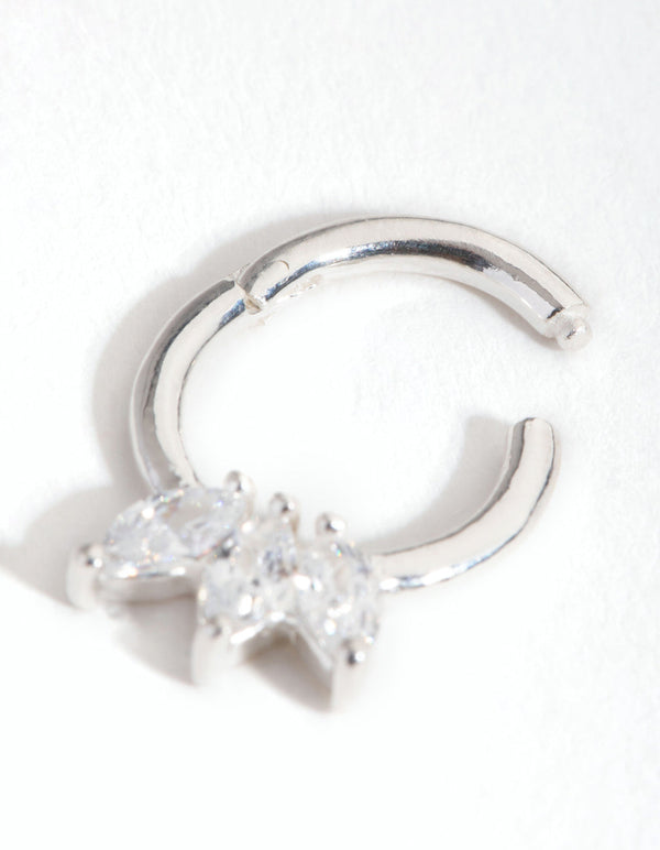 Sterling Silver Marquise Clicker Ring