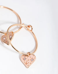 Rose Gold Sterling Silver Plated Heart Sparkle Hoop Earrings - link has visual effect only