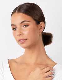 Rose Gold Sterling Silver Plated Heart Sparkle Hoop Earrings - link has visual effect only
