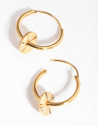 Gold Plated Sterling Silver Sun Thread Hoop Earrings - link has visual effect only