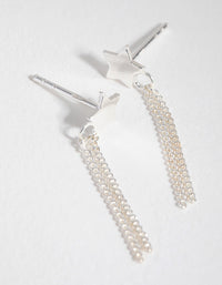 Sterling Silver Star Chain Drop Earrings - link has visual effect only