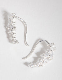 Sterling Silver Cubic Zirconia Mixed Cut Drop Earrings - link has visual effect only