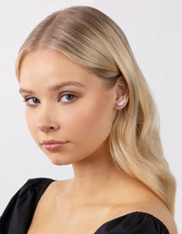 Sterling Silver Cubic Zirconia Mixed Cut Drop Earrings - link has visual effect only