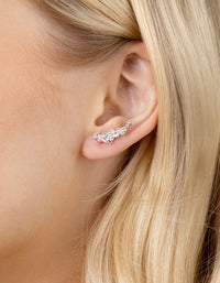 Sterling Silver Cubic Zirconia Mixed Cut Drop Earrings - link has visual effect only