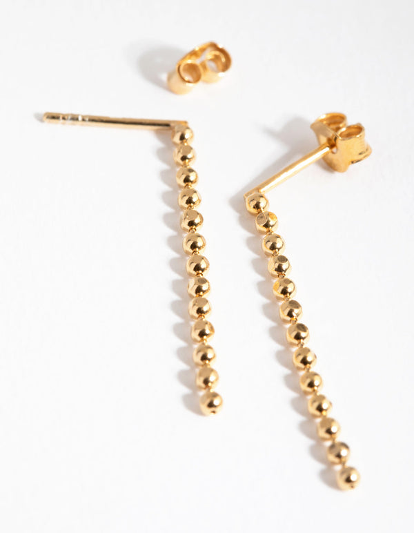Gold Plated Sterling Silver Ball Drop Earrings