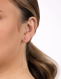 Gold Plated Sterling Silver Cross Thread Earrings - link has visual effect only
