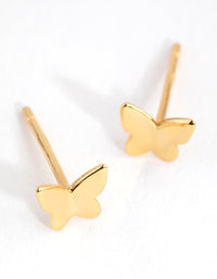 Sterling Silver Gold Butterfly 2-Pack Stud Earring - link has visual effect only