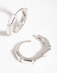 Sterling Silver Square Bead Huggie Earrings - link has visual effect only