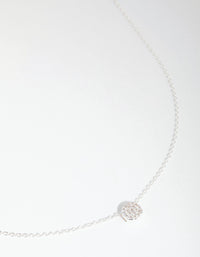 Sterling Silver Cubic Zirconia Pave Disc Necklace - link has visual effect only