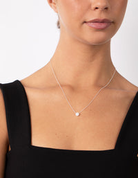 Sterling Silver Cubic Zirconia Pave Disc Necklace - link has visual effect only