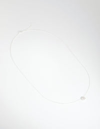 Sterling Silver Cubic Zirconia Pave Disc Necklace - link has visual effect only