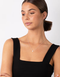 Sterling Silver Cubic Zirconia Pave Disc Necklace - link has visual effect only