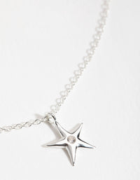 Sterling Silver Diamante Starfish Necklace - link has visual effect only
