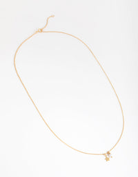 Gold Plated Sterling Silver Pearl and Star Charm Necklace - link has visual effect only