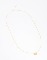 Sterling Silver Gold Plated Sterling Silver Pave Butterfly Necklace - link has visual effect only