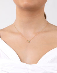 Sterling Silver Gold Plated Sterling Silver Pave Butterfly Necklace - link has visual effect only