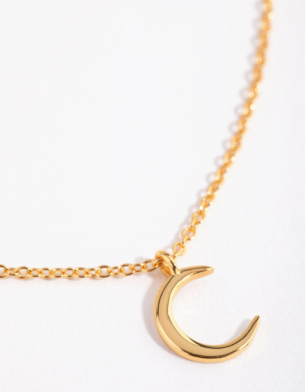 Gold Plated Sterling Silver Asymmetrical Celestial Necklace