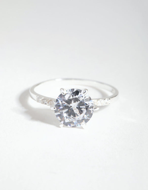 Sterling Silver Cubic Zirconia Statement Claw Ring