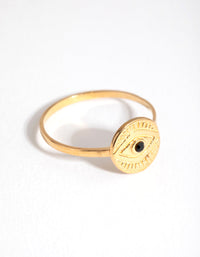 Gold Plated Sterling Silver Evil Eye Ring - link has visual effect only