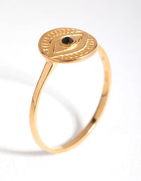 Gold Plated Sterling Silver Evil Eye Ring - link has visual effect only