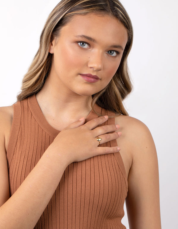 Gold Plated Sterling Silver Bubble Oval Ring