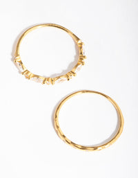 Gold Plated Sterling Silver Marquise 2-Pack Rings - link has visual effect only