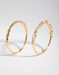 Gold Plated Sterling Silver Marquise 2-Pack Rings - link has visual effect only