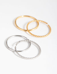 Mixed Metal Surgical Steel 4-Pack Plain and Twist Nose Rings - link has visual effect only