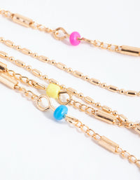 Gold Beaded Multi Row Necklace - link has visual effect only