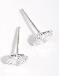 Sterling Silver  0.5ct Cubic Zirconia Oval Stud Earrings - link has visual effect only